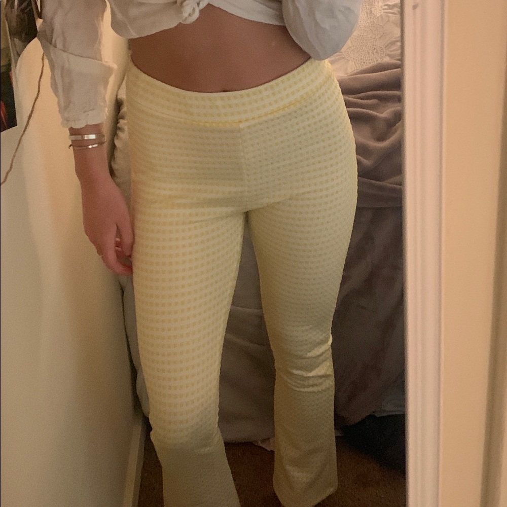 Urban outfitters yellow checkered pants